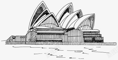 悉尼歌剧院png免抠素材_88icon https://88icon.com 手绘建筑 旅行景点 欧式建筑 素描建筑