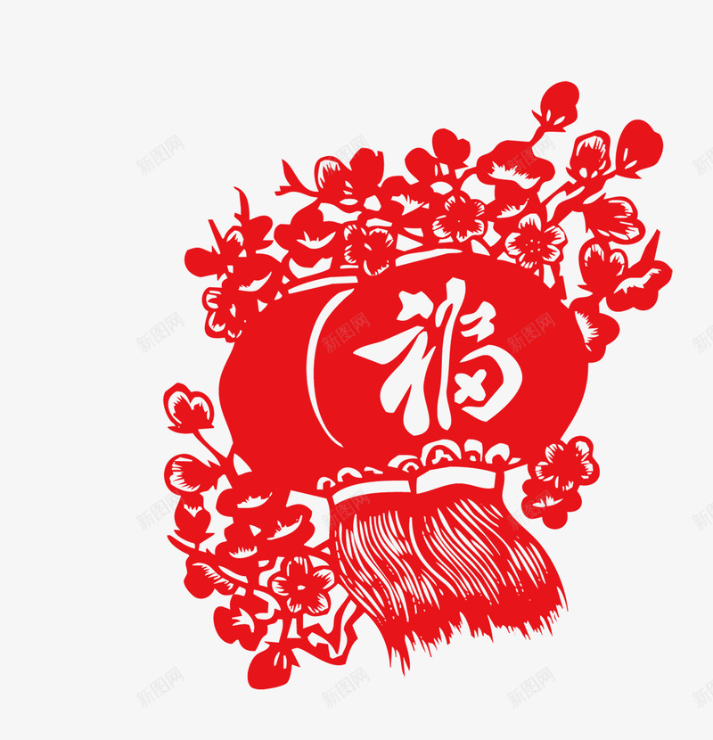 红色中国风剪纸灯笼png免抠素材_88icon https://88icon.com 中国风 剪纸 灯笼 福字 红色