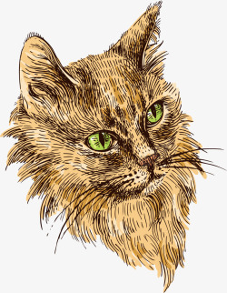 手绘小猫矢量图素材