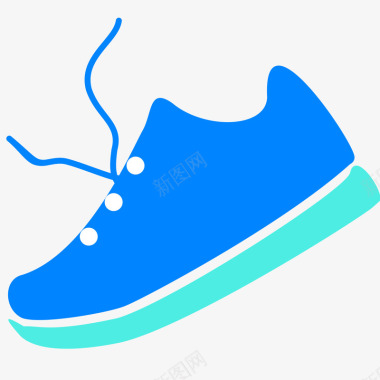 装饰蓝色圆角扁平化鞋子元素矢量图图标图标