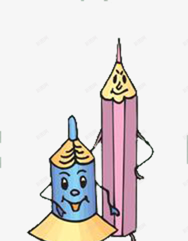 紫色的长铅笔和蓝色的短铅笔png免抠素材_88icon https://88icon.com 元素 铅笔 长短 颜色