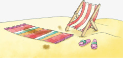 海边沙滩度假躺椅矢量图素材