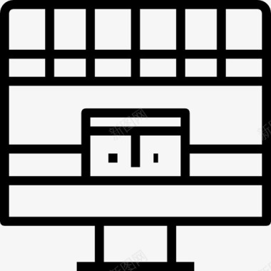 矢量显示器网上商店图标图标