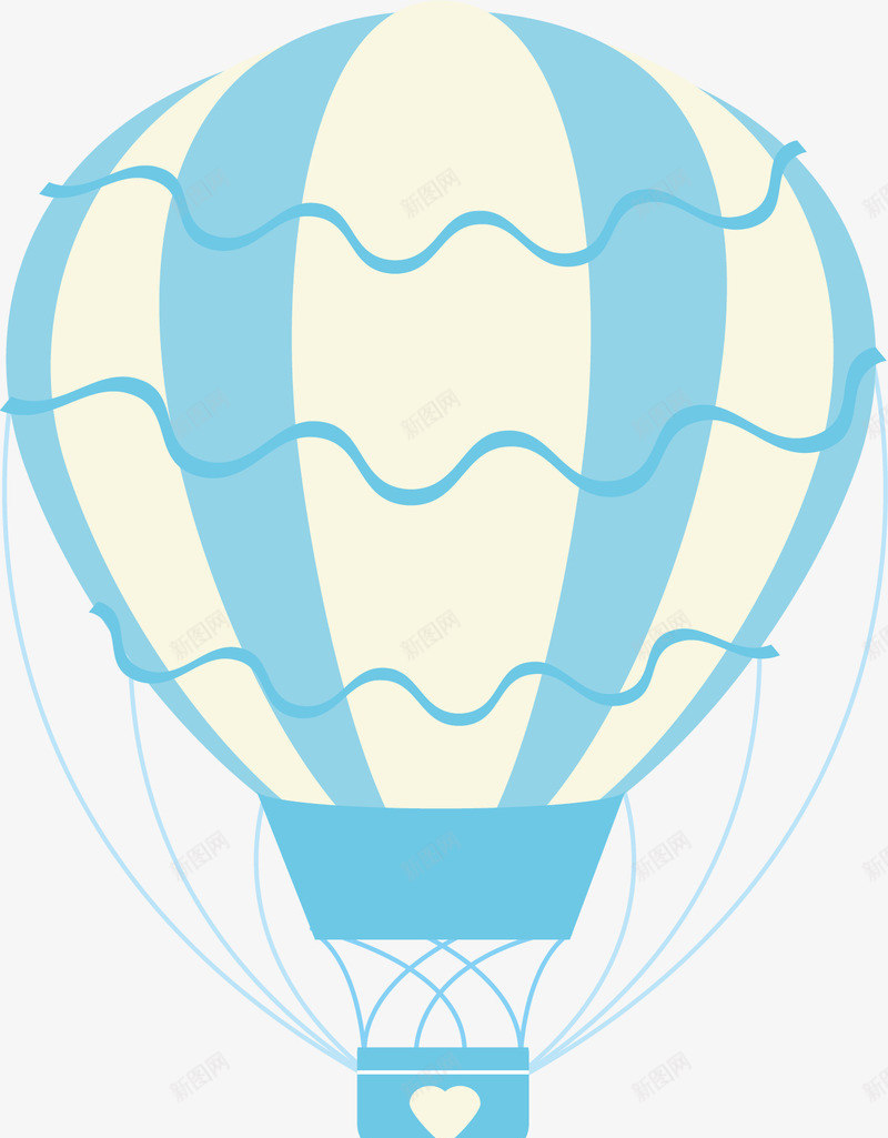 波浪条纹蓝色热气球png免抠素材_88icon https://88icon.com 520网络情人节 条纹 波浪 热气球 矢量素材