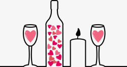 创意红酒杯简笔画爱心瓶子杯子高清图片