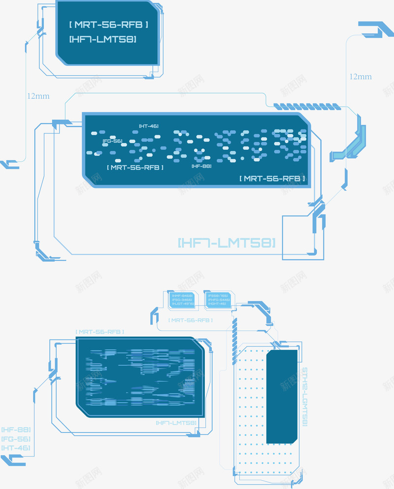 商务科技蓝图png免抠素材_88icon https://88icon.com png 标注线 炫光圆环 矢量素材 科技 科技图 线圈