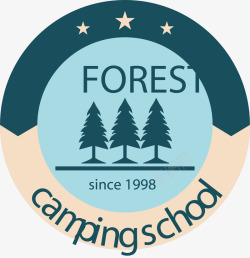 蓝色森林学校野营高清图片