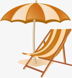 伞和椅子元素图矢量图素材