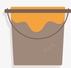橙色扁平油漆桶素材