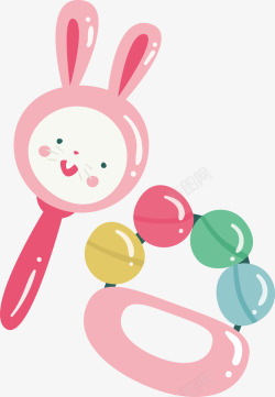 水彩水墨卡通婴儿用品玩具兔子素素材
