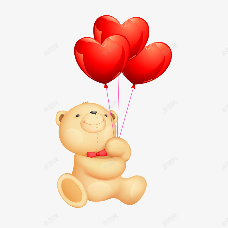 拿红色气球小熊png免抠素材_88icon https://88icon.com 卡通 可爱 小熊 情人节 手绘 拿气球 爱心 礼物 红色 领带