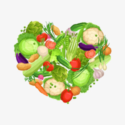 爱心蔬菜矢量图素材
