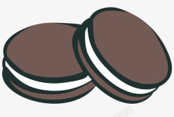 两个棕色的饼干矢量图素材