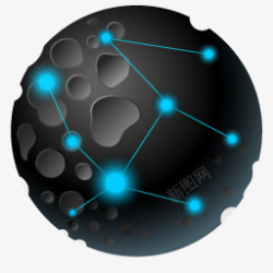 黑色圆球星球黑色圆球发光科技互联网高清图片
