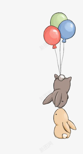 卡通小兔子png免抠素材_88icon https://88icon.com 儿童 兔子 兔子简笔画 彩色 气球 童话插画