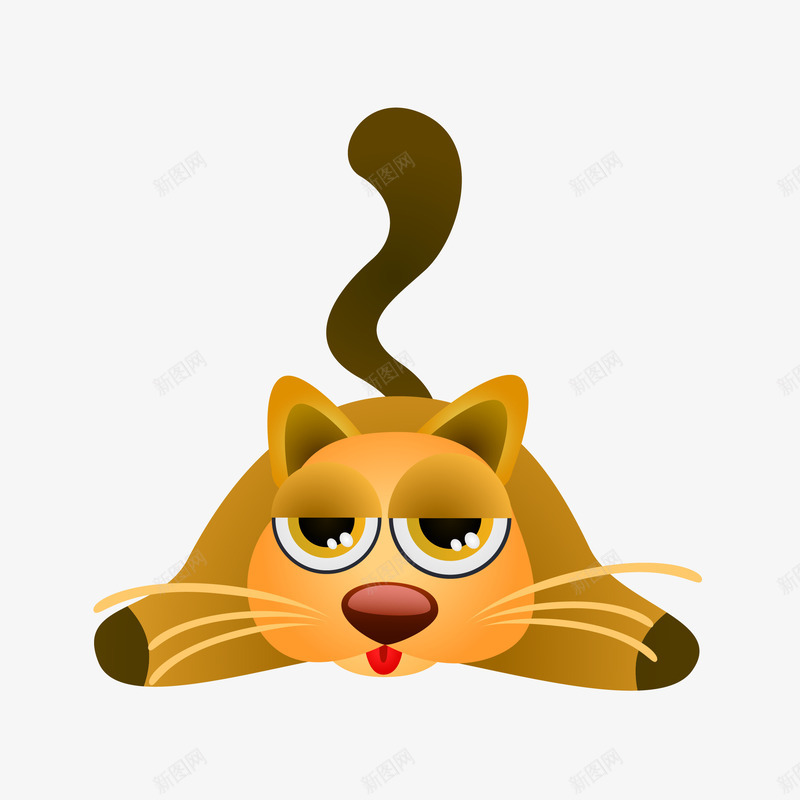 趴着的猫矢量图eps免抠素材_88icon https://88icon.com 动物 动物插画 卡通动物 可爱动物 小动物 猫 趴着 矢量图