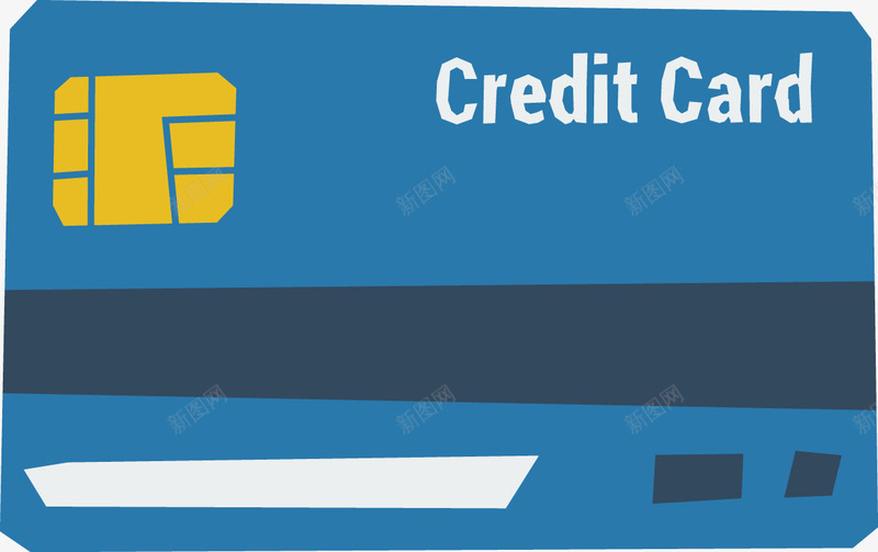 创意蓝色银行卡图矢量图ai免抠素材_88icon https://88icon.com 信用卡 商品 消费 磁条 购物 矢量图