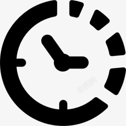 时间控制时钟符号的圆形图标高清图片