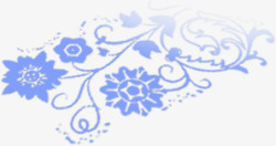 蓝色印花海报背景七夕情人节素材