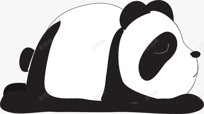 趴着睡觉的大熊猫png免抠素材_88icon https://88icon.com 动漫 动物 卡通 可爱 国宝 大熊猫 手绘 插画 睡觉