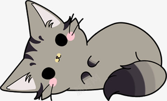 黑白手绘卡通小猫png免抠素材_88icon https://88icon.com 卡通 黑白