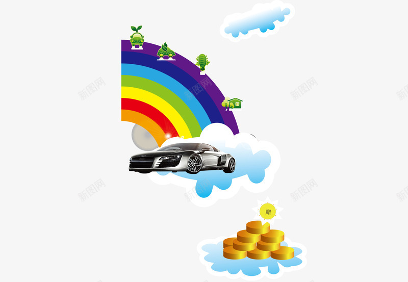 彩虹汽车展广告矢量图ai免抠素材_88icon https://88icon.com 卡通 彩虹 科技 车展广告 矢量图
