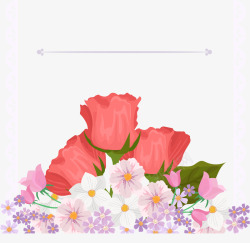 复古请柬手绘玫瑰小雏菊装饰信件边框高清图片