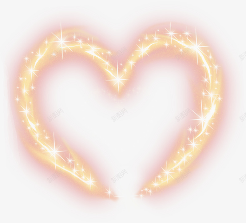 金色心形火花星光七夕情人节png免抠素材_88icon https://88icon.com 情人 星光 火花 金色