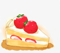 可爱草莓奶油蛋糕素材