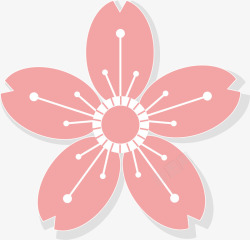 简约花朵盆栽粉色樱花花瓣矢量图高清图片
