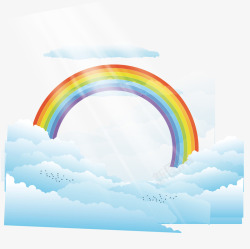 太阳彩虹手绘七彩彩虹矢云海量矢量图高清图片
