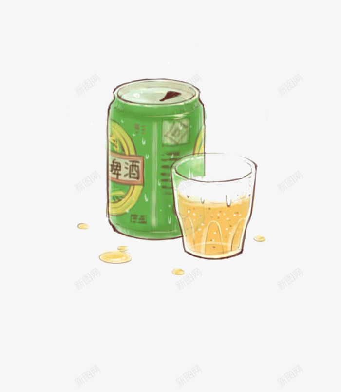 卡通手绘啤酒png免抠素材_88icon https://88icon.com 卡通 吃货 大餐 手绘 插画 美食 食物 餐饮