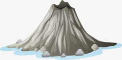 卡通火山爆发装饰贴纸素材