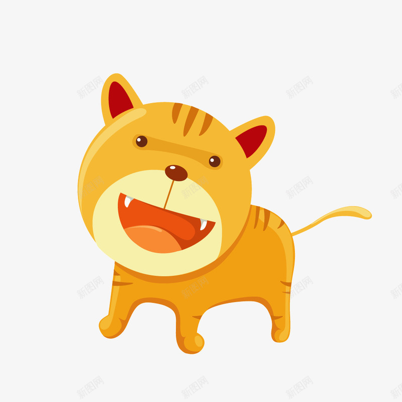 黄色卡通张嘴小猫png免抠素材_88icon https://88icon.com 卡通 小猫 张嘴 黄色