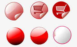 红色圆形促销标签边框合集素材