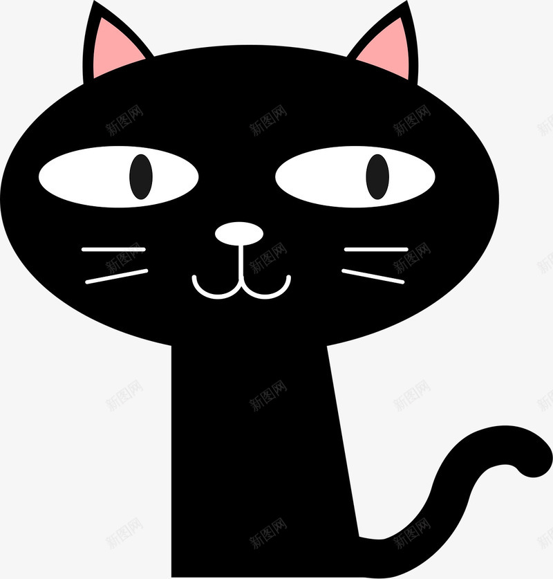 黑色猫咪png免抠素材_88icon https://88icon.com 圆脸 小猫 注视