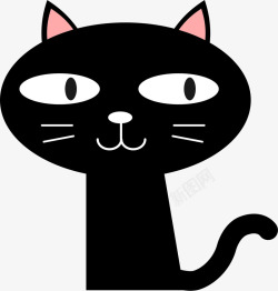 注视黑色猫咪高清图片