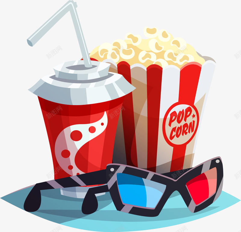 手绘爆米花3d眼睛插画矢量图ai免抠素材_88icon https://88icon.com 3d眼睛 可乐 号外号外 喇叭 手绘 爆米花 电影院 矢量图 矢量电影