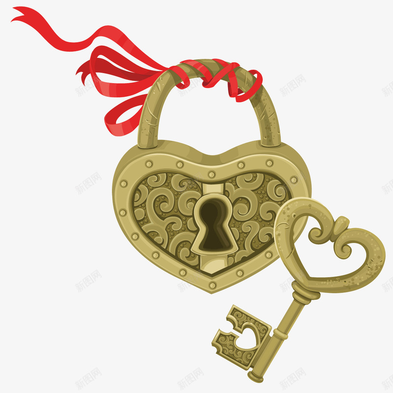 情人节复古钥匙与锁矢量图ai免抠素材_88icon https://88icon.com 复古 情人 钥匙 锁 矢量图