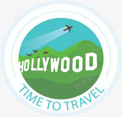 好莱坞旅游度假标签素材