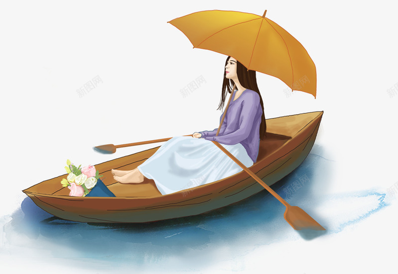 手绘装饰插图谷雨节气插画雨中划png免抠素材_88icon https://88icon.com 女孩 手绘 手绘装饰插图谷雨节气插画雨中划船的女孩免费下载 插画 节气 装饰插图 谷雨 雨中划船