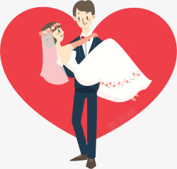 结婚免费矢量素材红色爱心公主抱矢量图高清图片