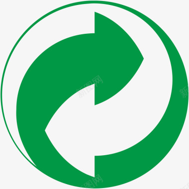 绿色泼墨PNG回收认证图标图标