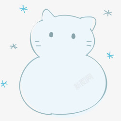 雪花图案和线条小猫素材