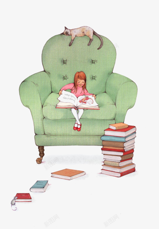 卡通儿童看书沙发插画png免抠素材_88icon https://88icon.com 书本 儿童看书 卡通手绘 沙发插画 猫咪 迷你小沙发