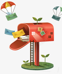 邮政邮箱信件插画高清图片