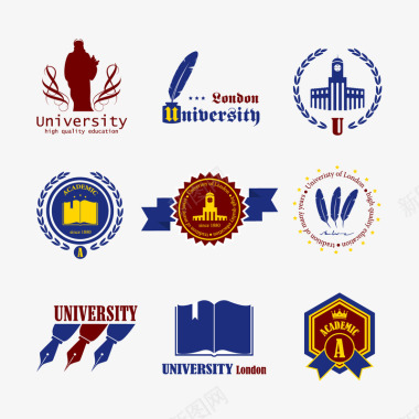 羽毛logo学院学校LOGO图图标图标