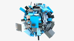 蓝色高科技机械球体概念素材