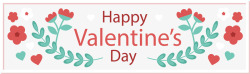 happyValentine浪漫爱情花朵横幅矢量图高清图片