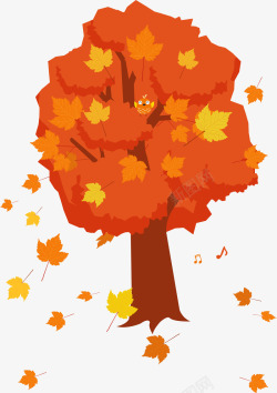 清新秋天手绘枫树叶插画装饰图案矢量图高清图片